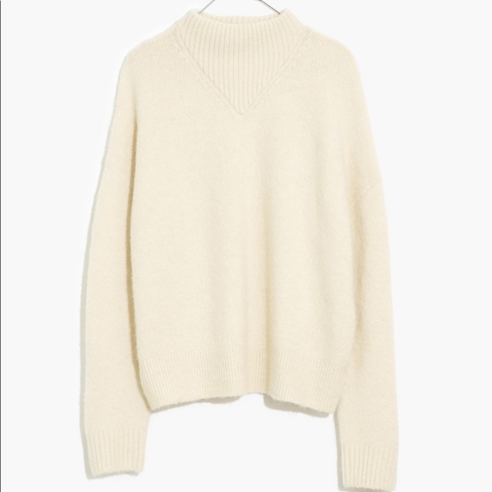 Madewell Dillon Mock neck Pullover sweater cream XS
